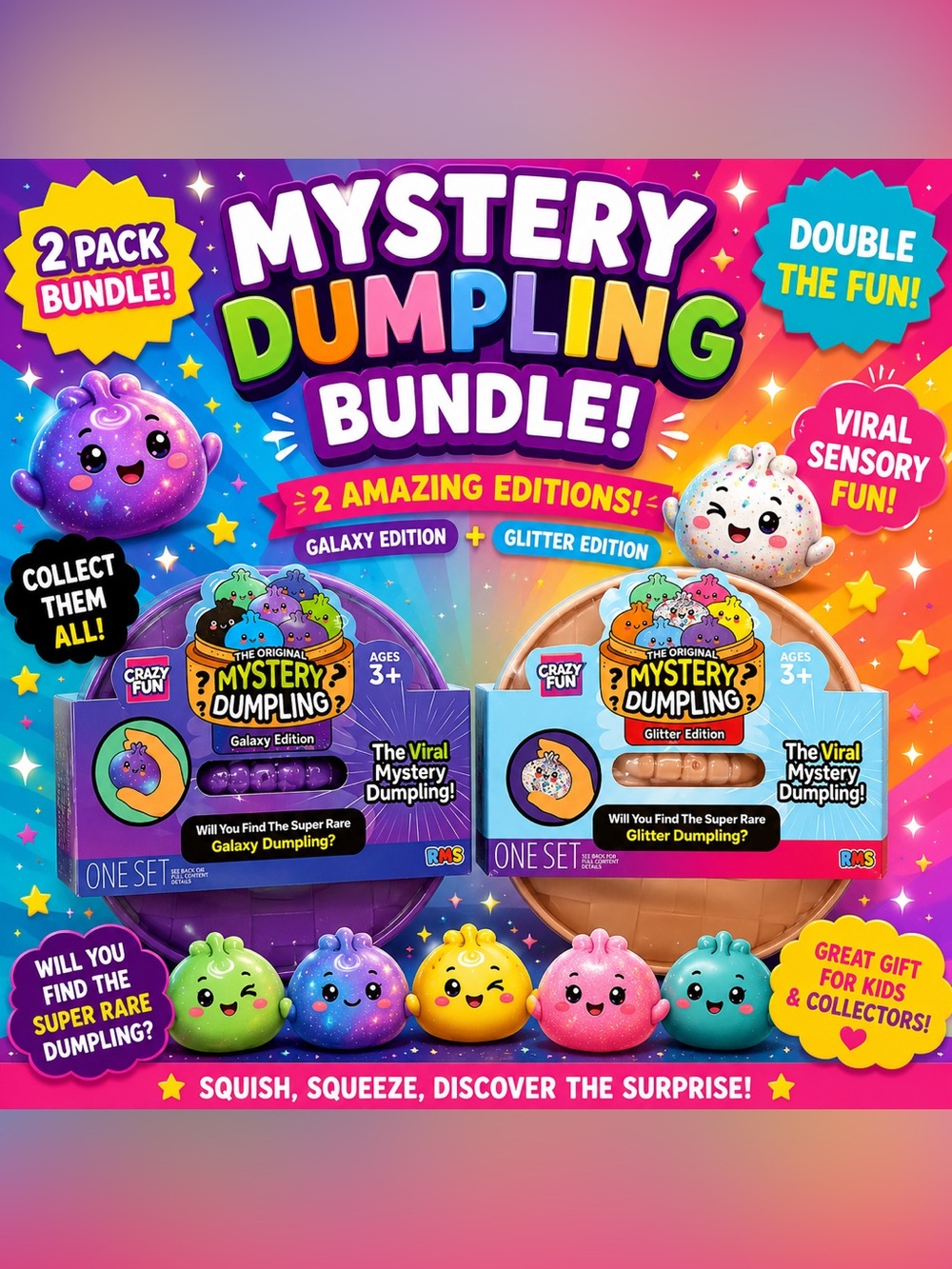 2 BUNDLE! Mystery Dumpling Bundle - Galaxy and Glitter Editions **RMS
